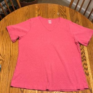Women's pink Longtail T Short Sleeve V-Neck T-Shirt